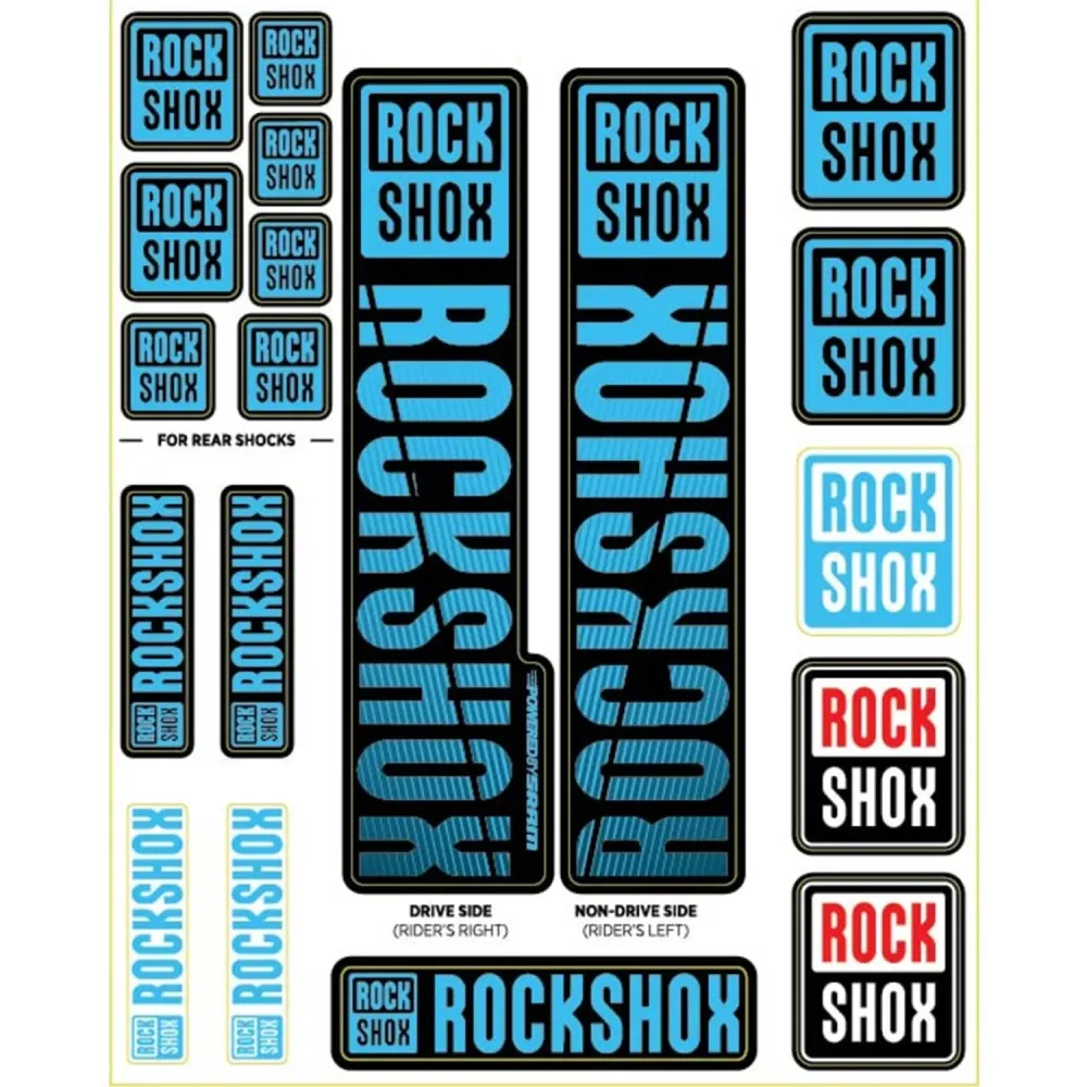 Sada samolepek pro vidlice ROCKSHOX Single Tee 35 mm (2018+) Blue