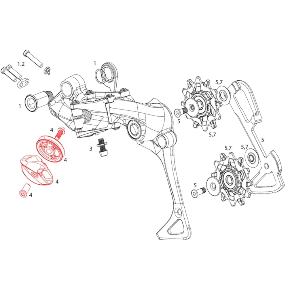 Sada vodicích kladek zadního přehazovače SRAM X01/DH/X1 1x11V #11.7518.029.000