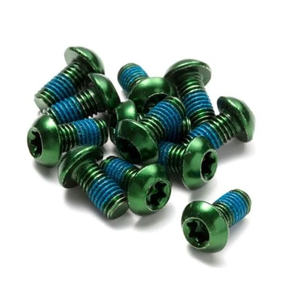 Sada 12 zelených eloxovaných diskových šroubů REVERSE COMPONENTS