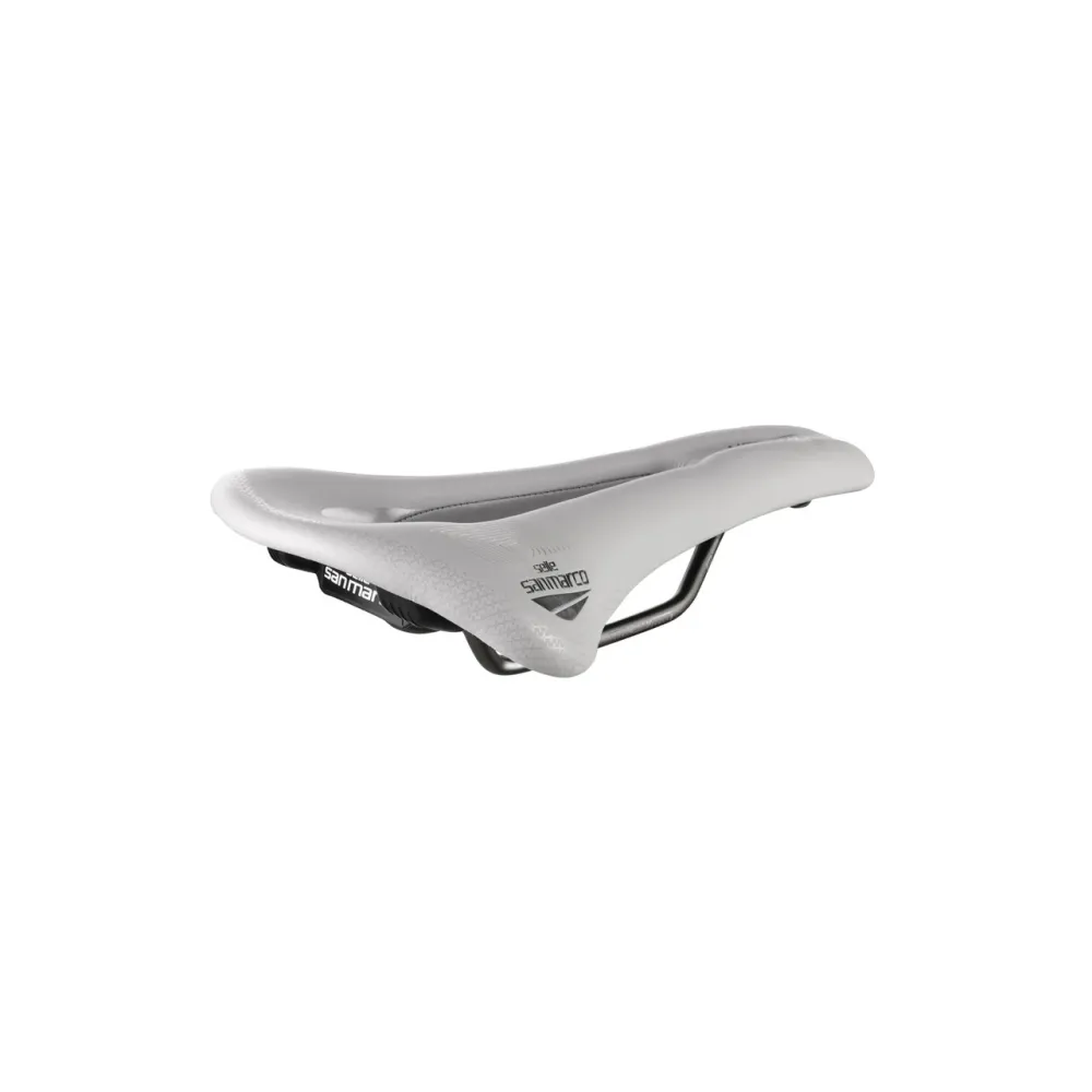 SAN MARCO ALLROAD SUPERCONFORT OPEN-FIT RACING L3 Sedlo šířka 146 mm Xsilite ocelové lišty šedá/bílá