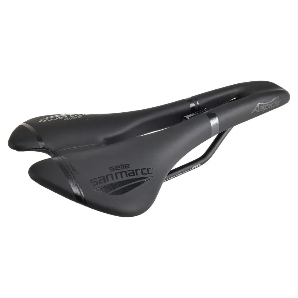SAN MARCO ASPIDE DYNAMIC OPEN FIT WIDE Rails Sedlo Manganová černá