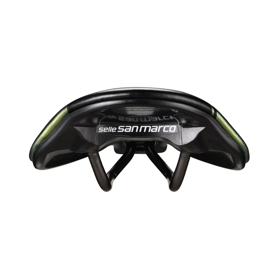 Sedlo SAN MARCO SHORTFIT 2.0 OPEN-FIT RACING L3 Šířka 155mm Ocelové lišty Xsilite Gold