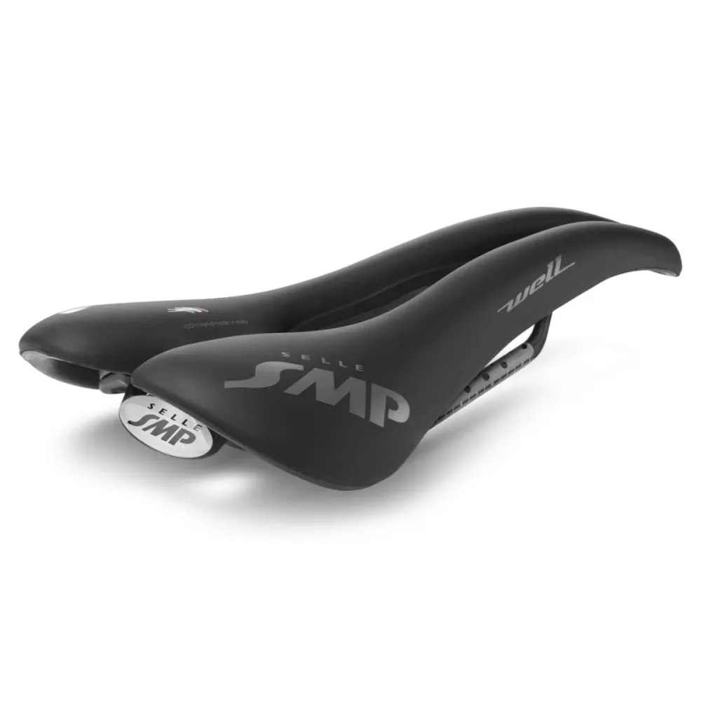 Sedlo SMP WELL GEL Šířka 144 mm Karbonové lišty Černé