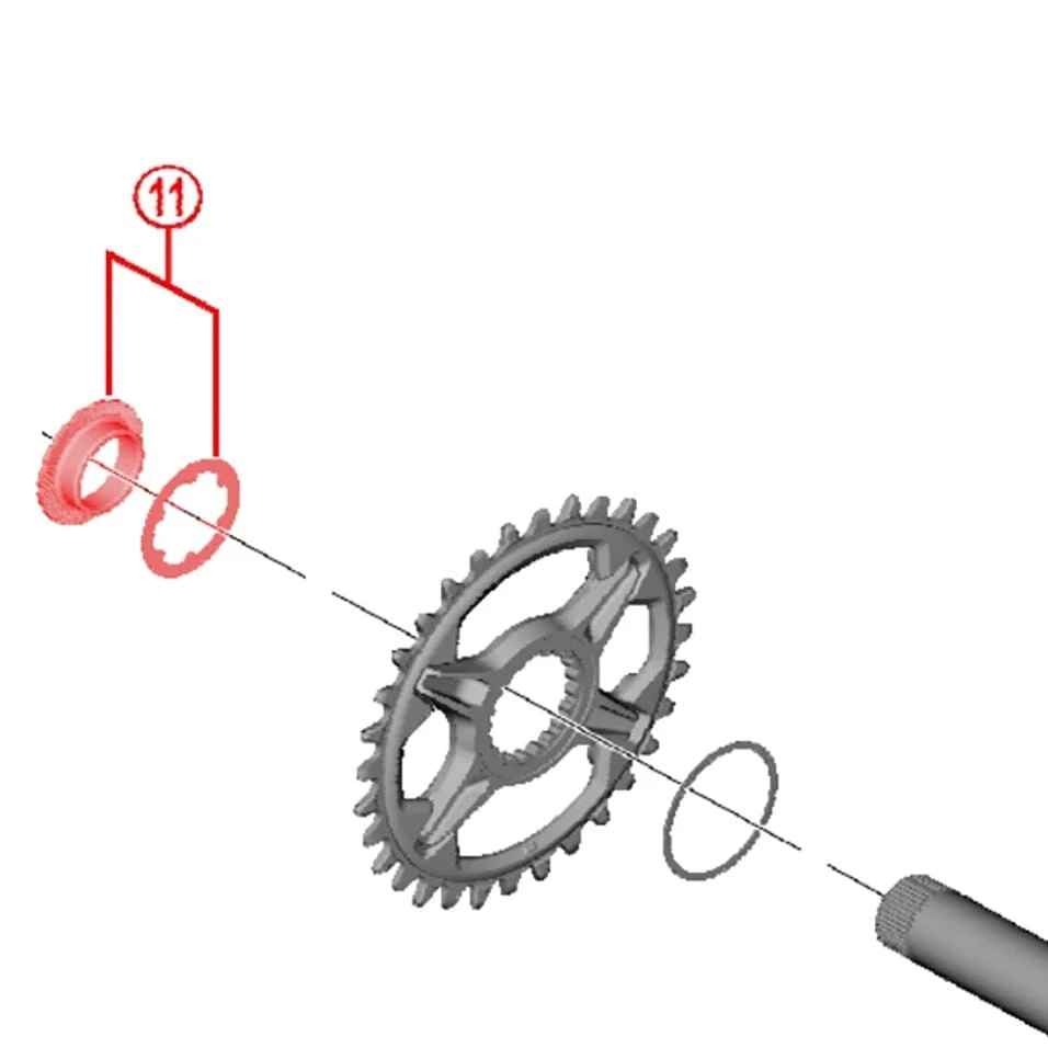 12 V SHIMANO XTR FC-M9100 šedá matice podložka klikové sady