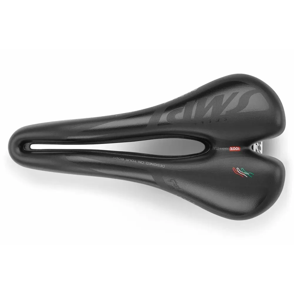 SMP HYBRIDE GEL Sedlo 140mm široké Ocelové kolejnice Černá