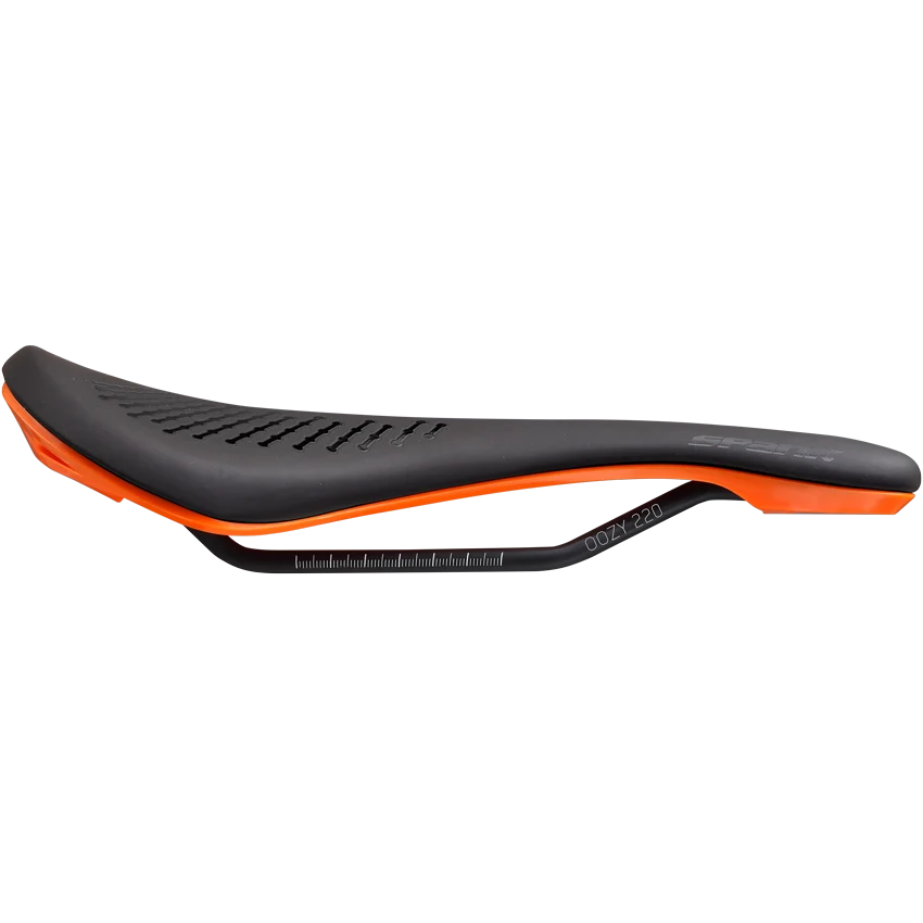 SPANK OOZY 220 144mm sedlo CrN/Ti kolejnice oranžová