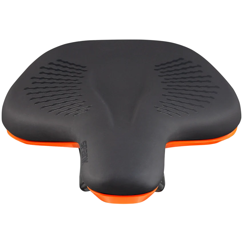 SPANK OOZY 220 144mm sedlo CrN/Ti kolejnice oranžová
