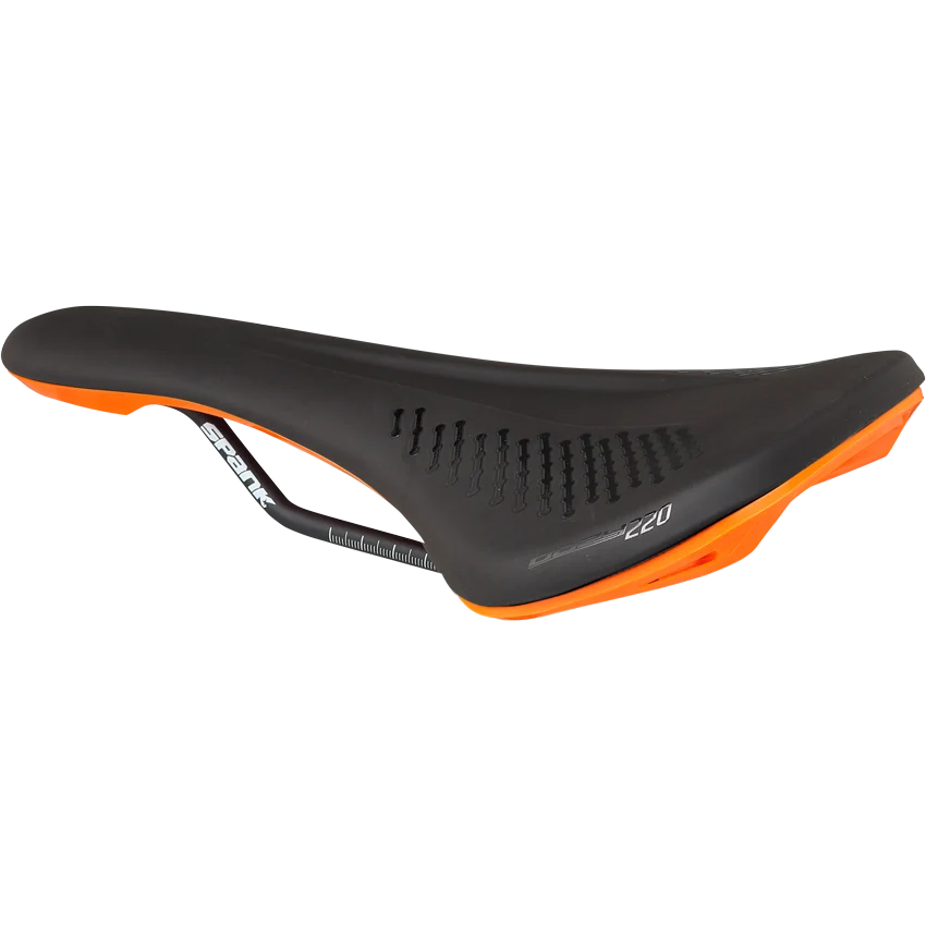 SPANK OOZY 220 144mm sedlo CrN/Ti kolejnice oranžová