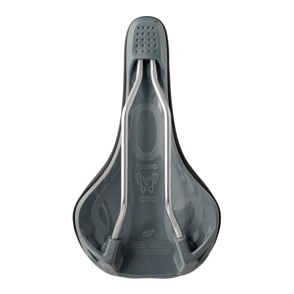 SPANK OOZY 220 144mm sedlo CrN/Ti Rails Grey