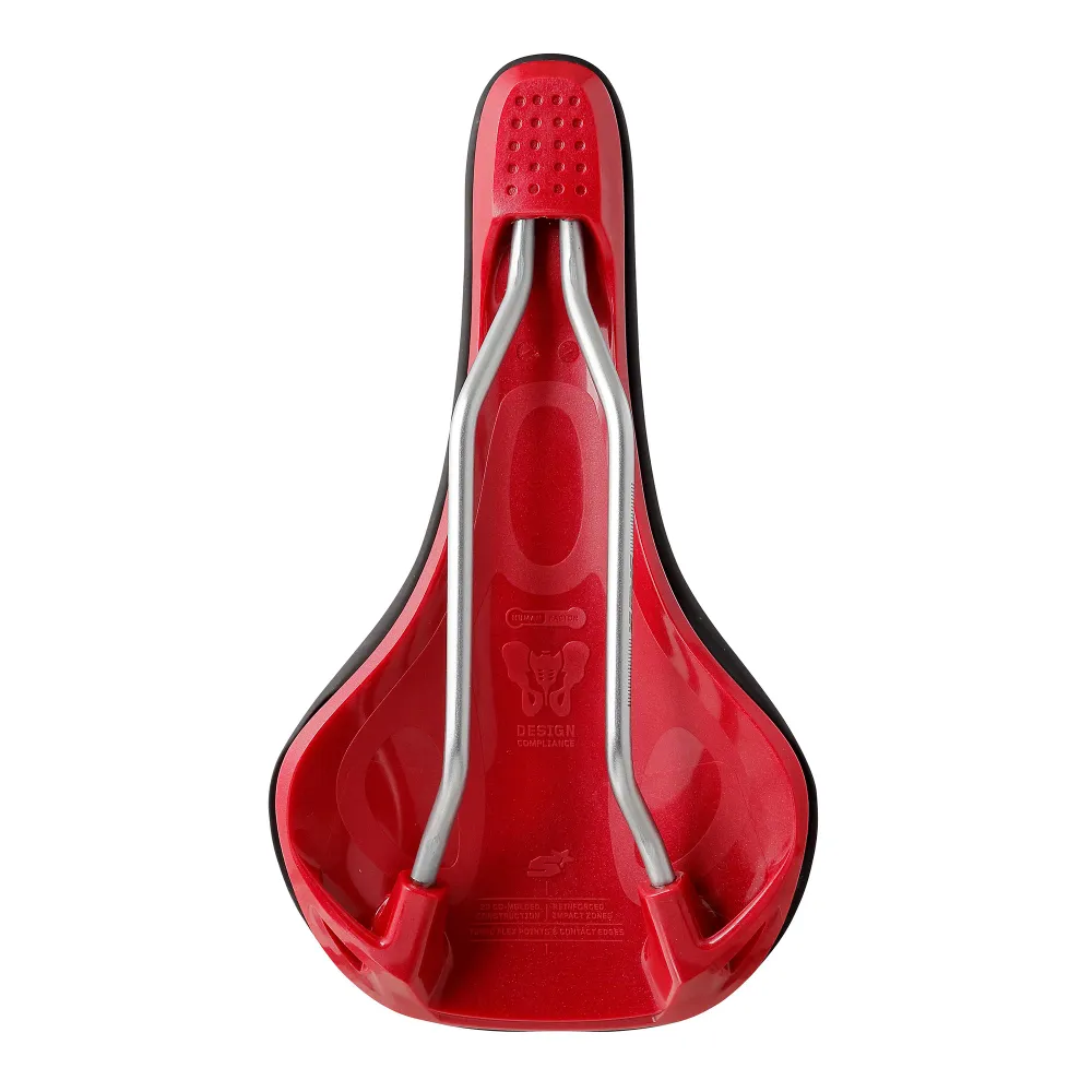 SPANK OOZY 220 144mm sedlo CrN/Ti kolejnice Červená