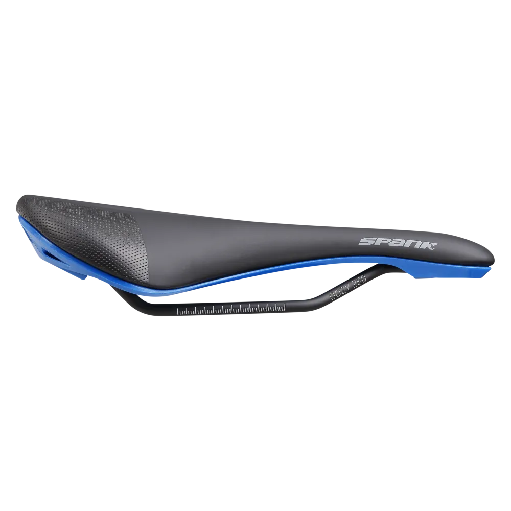 SPANK OOZY 280 144mm sedlo CrMo kolejnice modrá