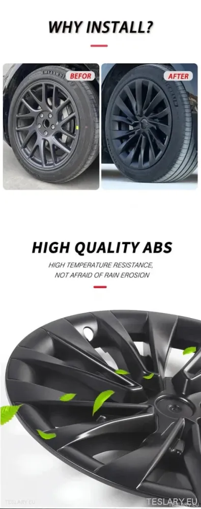 18" Stříbrné kryty kol Tesla 3 Highland Full Rim
