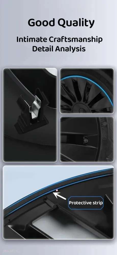 Tesla Model Y 19" Kryty kol ve sportovním stylu s plným pokrytím