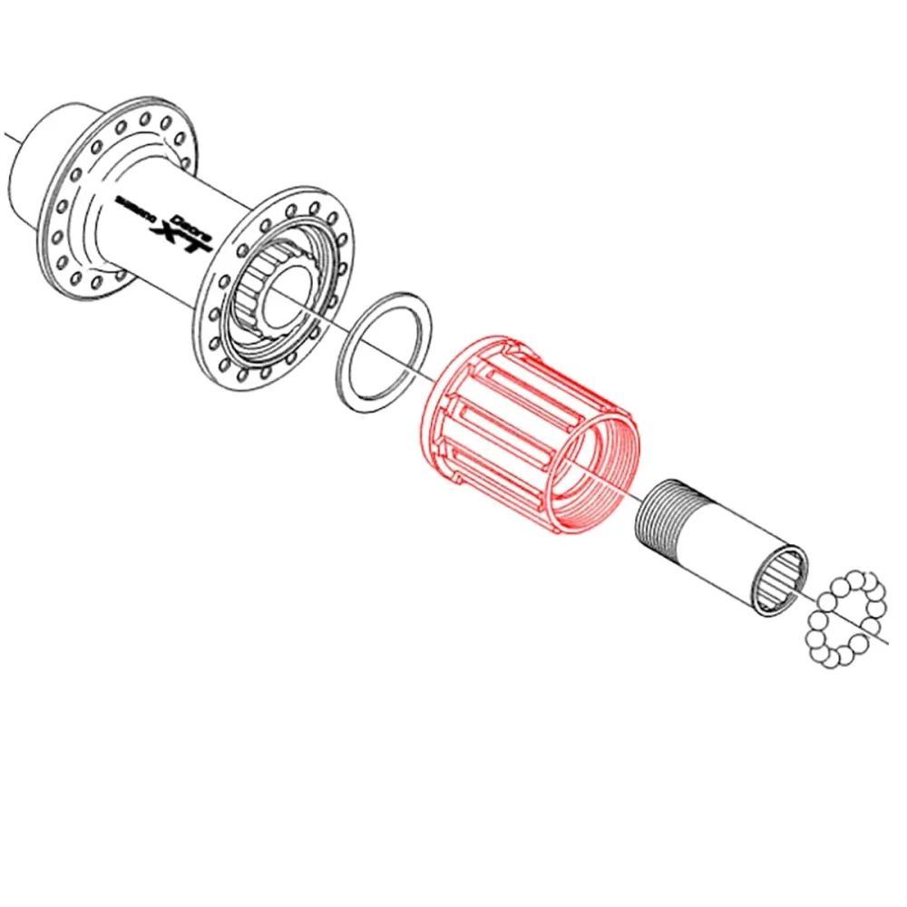 Těleso volnoběžky pro kola SHIMANO XT WH-M770/785 9mm osa