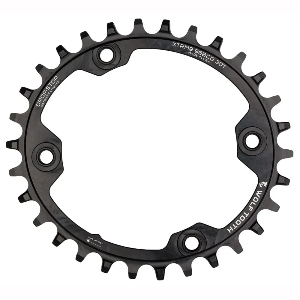 WOLF TOOTH ELLIPTICAL 96 BCD 11V Shimano XTR M9000/9020 4 otvory 96 mm černý mono oválný řetězový kroužek